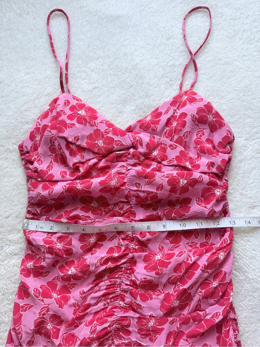 NWT Pink & Red Floral Spaghetti Strap Mini Dress - Picture 4 of 7